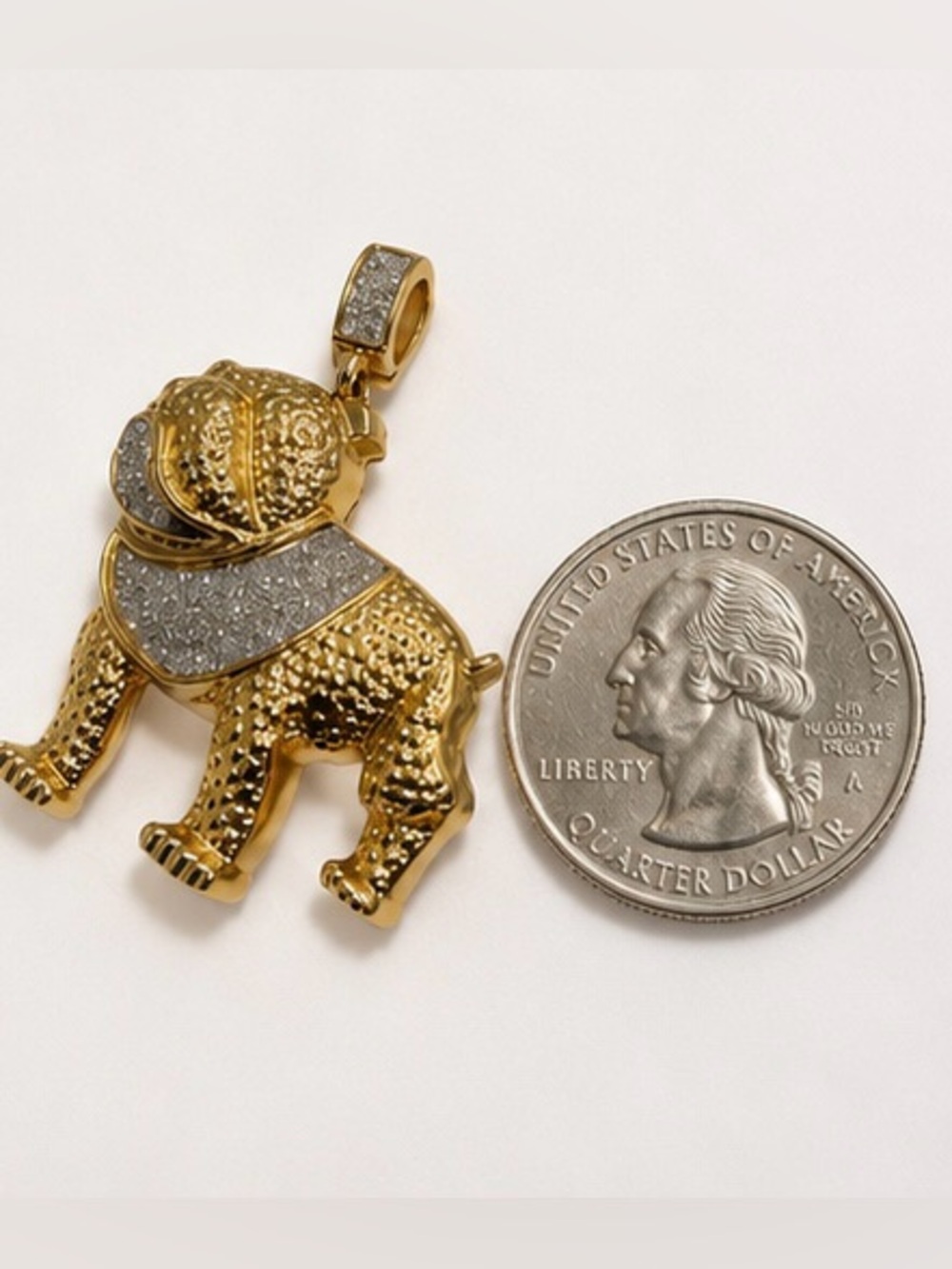 Bulldog Charm gold and silver - Picture 3 of 7